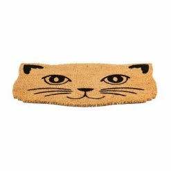 Brand new 😍 Evergreen Cat Face Shaped Indoor Outdoor Natural Coir Doormat 1'4"x2'4" Brown 🛒