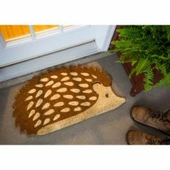 Best reviews of ⌛ Evergreen Hedgehog Shaped Indoor Outdoor Natural Coir Doormat 1'4"x2'4" Beige 😀