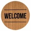 Brand new ❤️ 27.5" Round Coir "Welcome" Door Mat Natural - 3R Studios 🧨