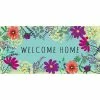 Discount 🔥 Evergreen Wild Flowers Welcome Sassafras Indoor Outdoor Switch Doormat 10 x 22 Blue 🌟