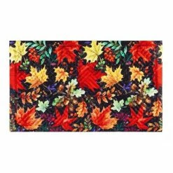 Best deal 😀 Evergreenful Fall Leaves Embossed Indoor Outdoor Doormat 1'6"x2'6" Multicolored 💯