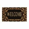 Top 10 💯 Evergreen Scroll Metallic Welcome Rubber Inset Indoor Outdoor Natural Coir Doormat 16x28 Black 🔔