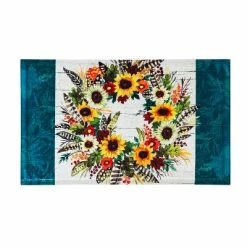 Discount 🔥 Evergreen Give Thanks Wreath Embossed Indoor Outdoor Doormat 1'6"x2'6" Multicolored 👏