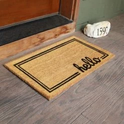 Best deal 🧨 Sunnydaze Decor Sunnydaze Indoor/Outdoor PVC and Coir Decorative Porch Entryway Doormat Rug - 17" x 30" - Tan/Black Hello 🥰