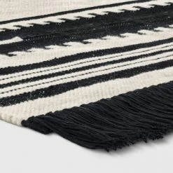 Flash Sale 🎉 2'x3' Sylviidae Striped Woven Accent Rug Black - Opalhouse™ 🧨