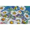 Wholesale ✨ Evergreen Watercolor Daisies Embossed Indoor Outdoor Doormat 18 x 30 Blue 🔥