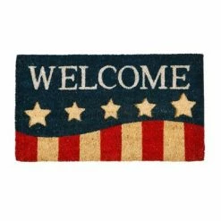 Brand new 🔥 Evergreen Patriotic Stripes Indoor Outdoor Natural Coir Doormat 1'4"x2'4" Multicolored 😀
