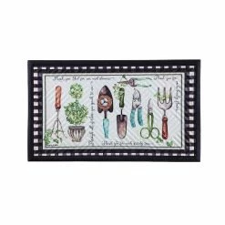 Brand new 🤩 Evergreen Potting Shed Embossed Indoor Outdoor Doormat 1'6"x2'6" Black ⭐