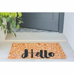 Wholesale 🌟 "Hello" Animal Print Rectangle Doormat - Shiraleah 😍