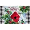 Buy ⌛ Evergreen Chickadees Holiday Birdhouse Embossed Indoor Outdoor Doormat 1'6"x2'6" Red 🎉