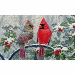 Deals 💯 Evergreen Winter Peace Embossed Indoor Outdoor Doormat 1'6"x2'6" Red 👏