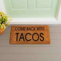 Best deal ✨ Evergreen Come Back With Tacos Indoor Outdoor Natural Coir Doormat 1'4"x2'4" Brown 🌟