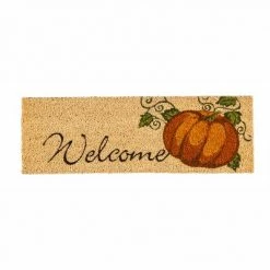 Budget 🥰 Evergreen Fall Pumpkin Kensington Indoor Outdoor Coir Interchangeable Doormat 9"x2'4" Orange ✔️