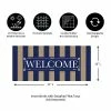 Best deal ⌛ Evergreen Navy Stripe Welcome Burlap Sassafras Indoor Outdoor Switch Doormat 1'10"x10" Multicolored 🛒