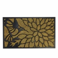 Best reviews of 🔥 Northlight Black Hummingbird with Floral Accent Rectangular Doormat 18" x 30" 🥰