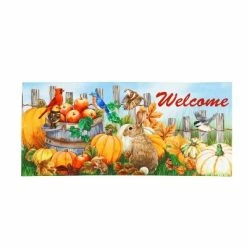 Coupon 💯 Evergreen Apples and Pumpkins Sassafras Indoor Outdoor Switch Doormat 1'10"x10" Multicolored 🥰