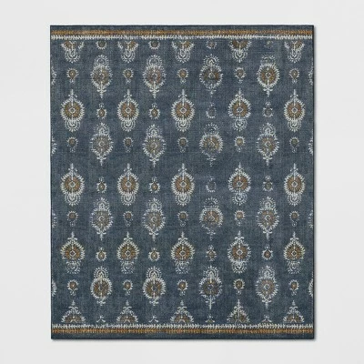Brand new 🤩 Journey Block Print Floral Rug Navy - Threshold 🔥 - Image 4