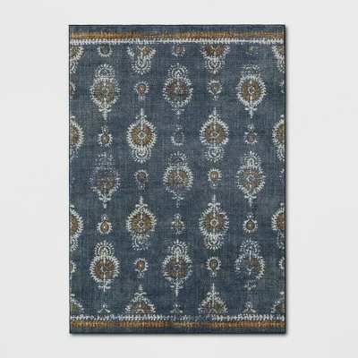 Brand new 🤩 Journey Block Print Floral Rug Navy - Threshold 🔥 - Image 5