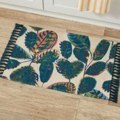 Buy 💯 34" x 20" Leaf Printed Rug - Threshold™ ❤️