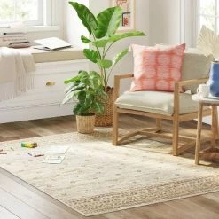 Buy 🔥 Boarder Dot Motif Area Rug Beige - Threshold™ ⭐