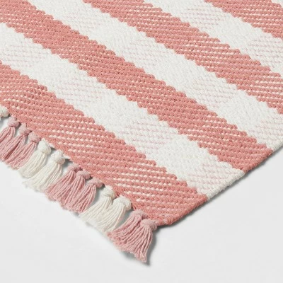 Best Sale 💯 20" x 34" Gingham Plaid Accent Rug with Fringe - Threshold™ ❤️ - Image 2