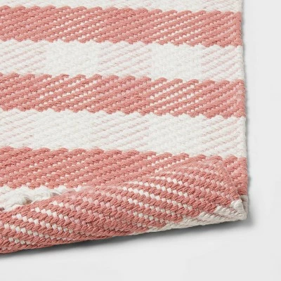 Best Sale 💯 20" x 34" Gingham Plaid Accent Rug with Fringe - Threshold™ ❤️ - Image 3