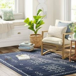 Outlet 🥰 Potomac Three Square Center Motif Rug Indigo - Threshold™ 🎉