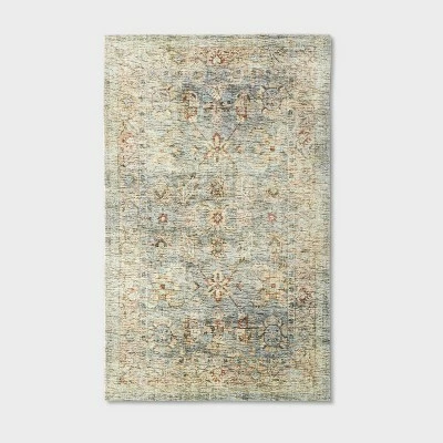 Promo ❤️ Threshold Designed W/Studio McGee Ledges Digital Floral Print Distressed Persian Rug Green - Threshold™ designed by Studio McGee 👏 - Image 6