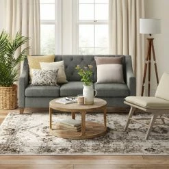 Cheapest ✔️ Stanfield Companion Distressed Scroll Area Rug Cream - Threshold™ 😀