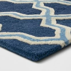 Promo ⭐ 9'x12' Trellis Elevated Fretwork Tufted Area Rug Blue - Threshold™ 🌟