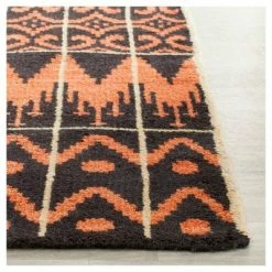 Best Pirce 🧨 Orange/Black Solid Knotted Accent Rug - (3'x5') - Safavieh ✨