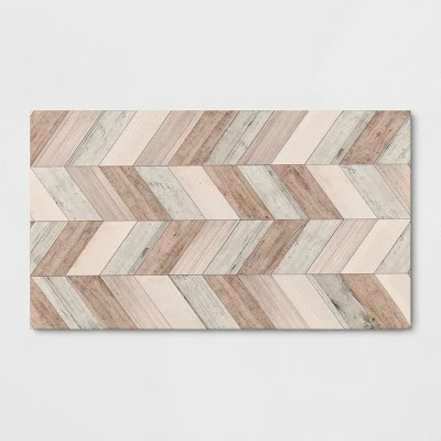 Budget 😉 Wood Herringbone Vinyl Accent Mat Brown - Threshold™ 🎉 - Image 4