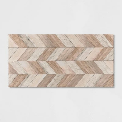 Budget 😉 Wood Herringbone Vinyl Accent Mat Brown - Threshold™ 🎉 - Image 5