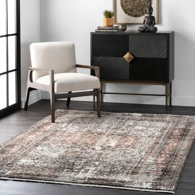 Wholesale π nuLOOM Charvi Distressed Medallion Fringe Area Rug π