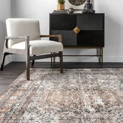 Wholesale π nuLOOM Charvi Distressed Medallion Fringe Area Rug π - Image 5