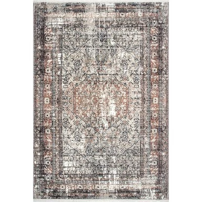 Wholesale π nuLOOM Charvi Distressed Medallion Fringe Area Rug π - Image 11