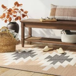 Top 10 🎉 Bailey Ville Washable Southwest Diamond Rug Taupe - Threshold™ ✨