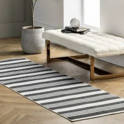 Promo 🌟 nuLOOM Lena Machine Washable Striped Area Rug 🤩