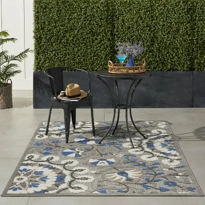Best reviews of 👍 Aloha ALH20 Grey/Multi Area Rug Indoor-outdoor Contemporary Floral By Nourison Red/Multi 2'3" x 8' 👏 - Image 9