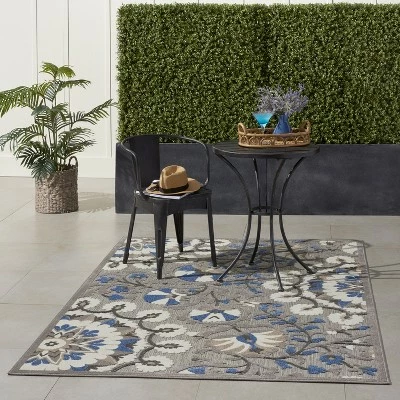 Best reviews of 👍 Aloha ALH20 Grey/Multi Area Rug Indoor-outdoor Contemporary Floral By Nourison Red/Multi 2'3" x 8' 👏 - Image 11