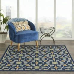 Deals 😉 Nourison Caribbean Navy Indoor/Outdoor Area Rug 🎉
