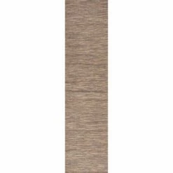 Best Pirce 🛒 2'x8' Runner Indoor and Outdoor Loomed Solid Runner Brown - JONATHAN Y 👏
