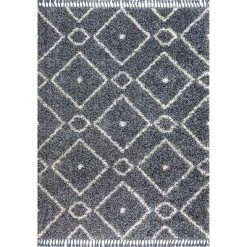 Deals 🥰 JONATHAN Y Mercer Shag Plush Tassel Moroccan Geometric Trellis Area Rug - JONATHAN Y ✨