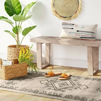 Cheapest 🎉 3'x5' Distressed Center Motif Rug Beige - Threshold™ 🌟