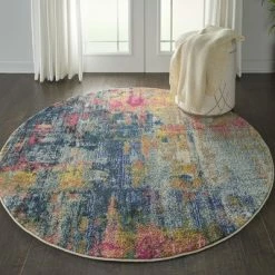 Outlet 💯 Nourison Celestial CES09 Blue/Yellow Indoor Area Rug ✔️