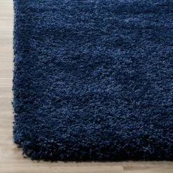 Cheap 😀 Navy Solid Shag/Flokati Loomed Square Area Rug - (7'X7') - Safavieh ✨