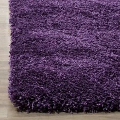 Budget 🔔 Purple Solid Shag/Flokati Loomed Area Rug - (6'X9') - Safavieh 🧨