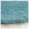 Top 10 😍 Aqua Blue Solid Shag/Flokati Loomed Round Area Rug - (5'1" Round) - Safavieh 🔥