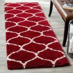 Best deal 🔔 2'3"x12' Loomed Quatrefoil Design Runner Rug Red - Safavieh 👏