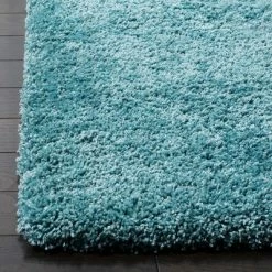 Wholesale ✔️ 10'x10' Square Solid Shag/Flokati Loomed Area Rug Aqua Blue - Safavieh 🥰